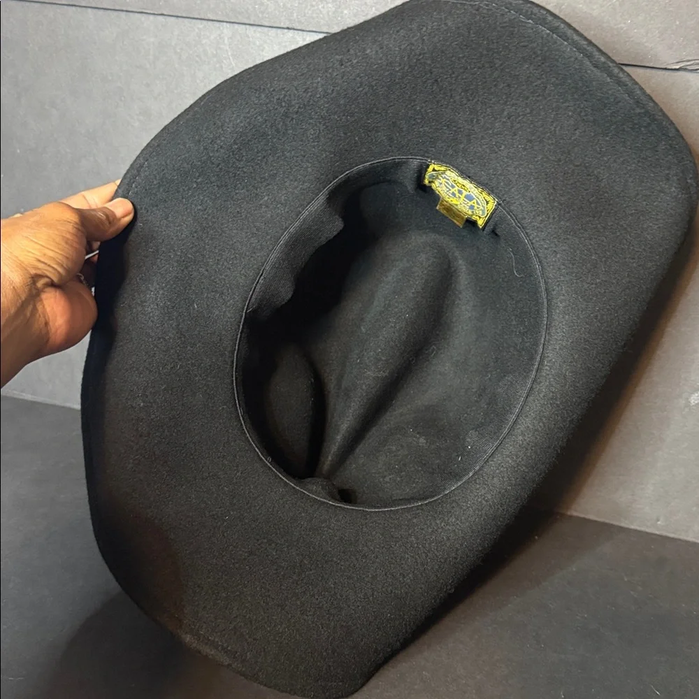 Vintage Black Wool Scala Western Hat